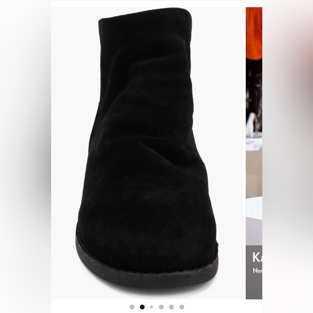 Emma Bootie Black Suede Ankle Boots - Picture 2 of 12